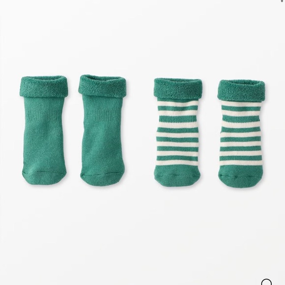 Hanna Andersson Casual Striped Socks - Mustard, Teal, White - 6 pairs - Picture 3 of 4